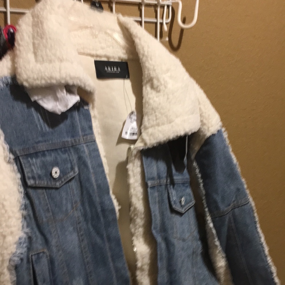 Brand New Sherpa fur and Jean Coat Jacket